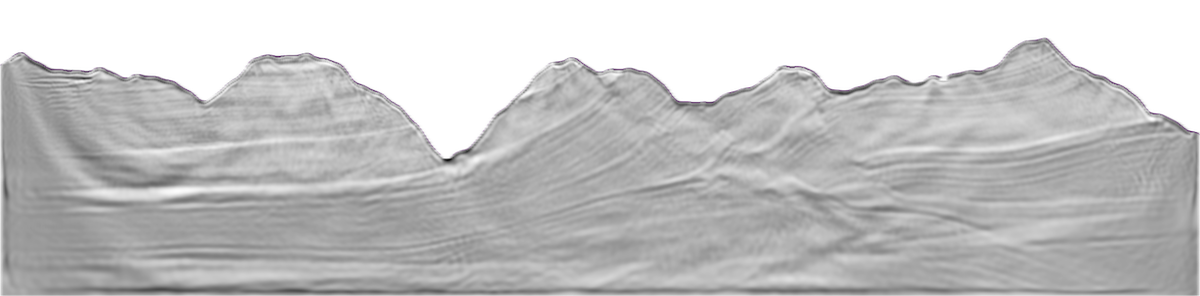 Example of a corrected gradient for an FWI tomographic update